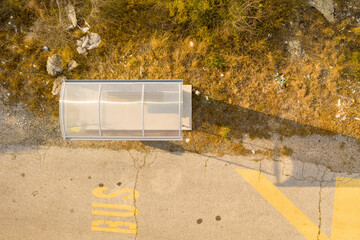 Empty bus stop in Croatia