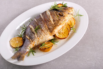 Lemon and rosemary dorado fish