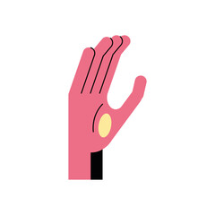 Obraz premium hand sign language c line and fill style icon vector design
