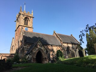 Fototapeta na wymiar A view of Ashley Church in Staffordshire