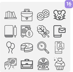 Simple set of secure related lineal icons.