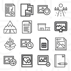 16 pack of intersection  lineal web icons set