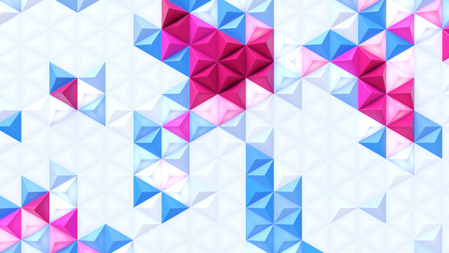 Abstract geometric bright tech pattern. 3D render
