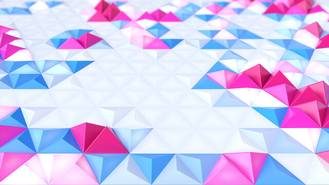 Abstract geometric bright tech pattern. 3D render