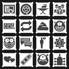 16 pack of dwell  filled web icons set
