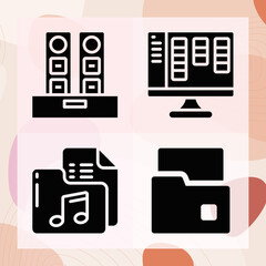 Simple set of folders related filled icons