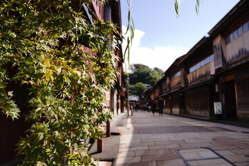 Higashi chaya street at Kanazawa Japan. Japanese old architectures.