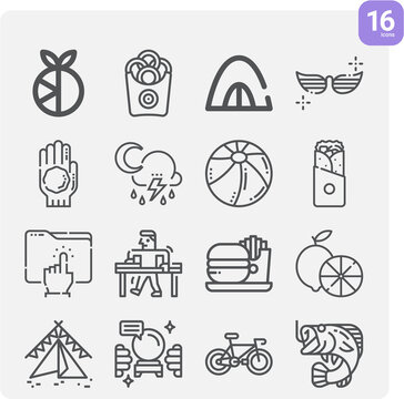 Simple set of quick related lineal icons.