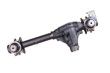 Front axle casing of a car on a white background - obrazy, fototapety, plakaty
