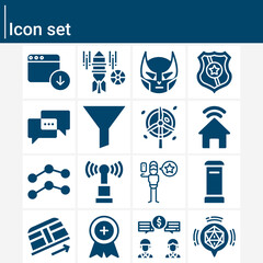 Simple set of air related filled icons.