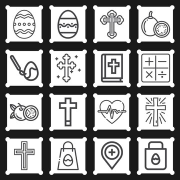 16 pack of resurrection  lineal web icons set