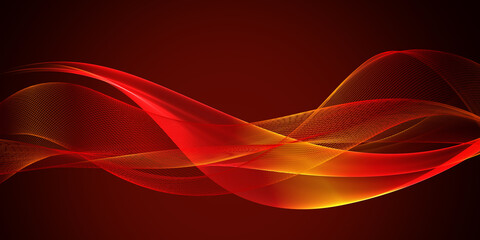 Abstract orange waves background. Template design
