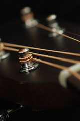 Close up in acoustic guitar