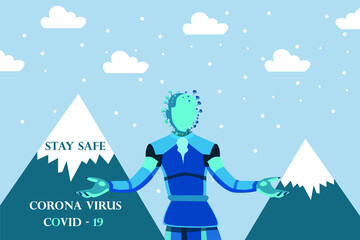 Obraz premium coronavirus -winter rise - design