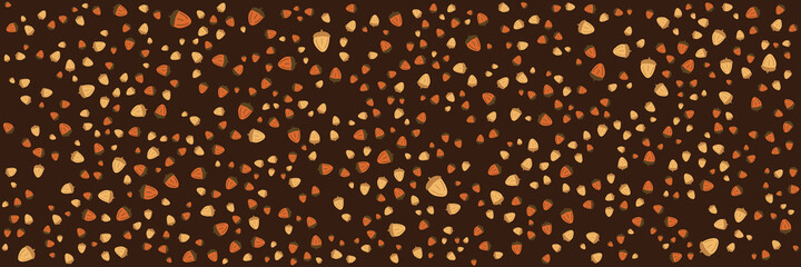 Naklejka na ściany i meble Vector Background With Autumn Golden Leaves. Autumn fall doodle pattern.
