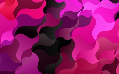 Dark Pink vector pattern with liquid shapes.