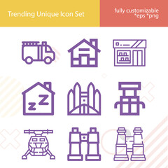 Simple set of cars related lineal icons.