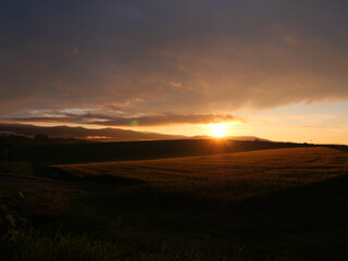 sunset in the mountains landscape