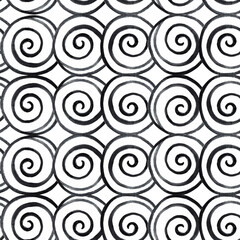 Fototapeta premium abstract black white spiral seamless pattern. Hypnotic texture For fabric, textile, wrapping, scrapbook, backgrounds