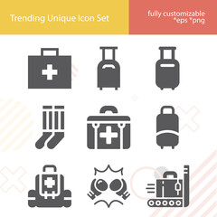 Simple set of socks related filled icons.