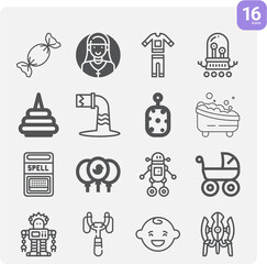 Fototapeta premium Simple set of indulge related lineal icons.