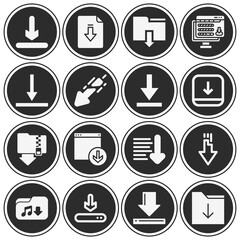 16 pack of downloaded  filled web icons set