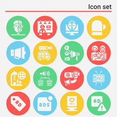 16 pack of agencies  filled web icons set