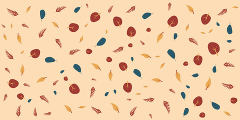 Vector autumn elements. Mushroom, acorn, maple leaves and pumpkin isolated on white background. Perfect for seasonal holidays, Thanksgiving Day