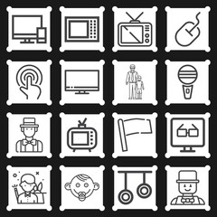 16 pack of should  lineal web icons set