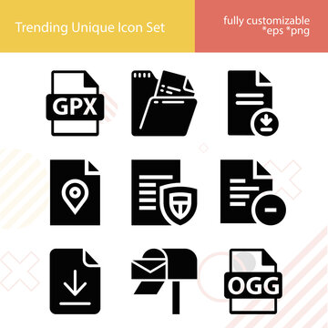 Simple set of blunt related filled icons.