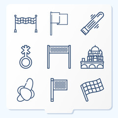 Simple set of 9 icons related to wind up