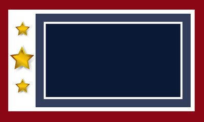 Blue and red USA stars and stripes page border frame design