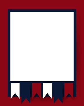 Blue and red USA stars and stripes page border frame design