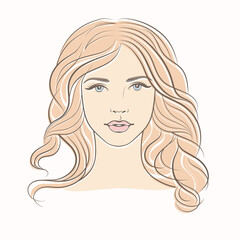 Beautiful woman face. Portrait of a young blonde woman. Fashion girl.