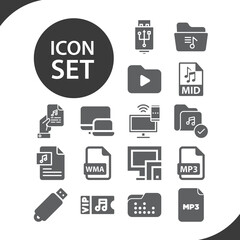 Simple set of answering related filled icons.
