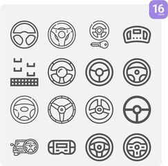Simple set of terrestrial guidance related lineal icons.