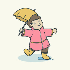 Kids playing when a rainy day