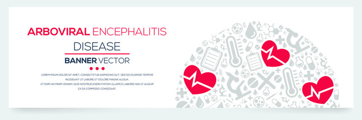 Creative (Arboviral Encephalitis) disease Banner Word with Icons ,Vector illustration.	