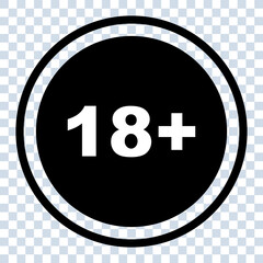 Fototapeta premium 18 plus icons in trendy flat style isolated on background