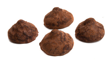 chocolate truffles isolated