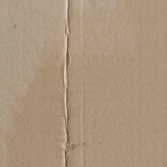 Close up of a light brown vintage rough sheet of carton. Cardboard paper texture with a blank background. Empty papercraft surface. Recycled environmentally friendly material.