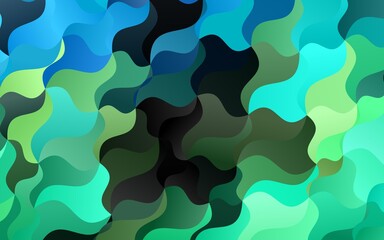 Light Green, Yellow vector template with bent lines.