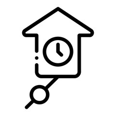 Pixel perfect hanging wall clock line icon. vector illustration