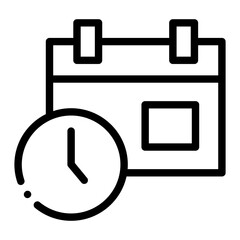 Pixel perfect calendar meeting time line icon. vector illustration