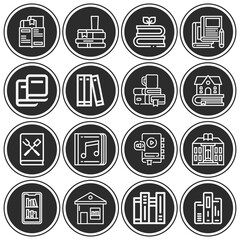 16 pack of periodicals  lineal web icons set