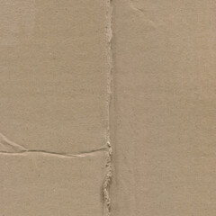 Close up of a light brown vintage rough sheet of carton. Cardboard paper texture with a blank background. Empty papercraft surface. Recycled environmentally friendly material.