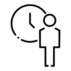 Pixel perfect waiting time line icon. vector illustration