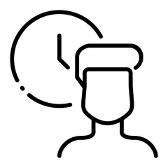 Pixel perfect waiting time line icon. vector illustration