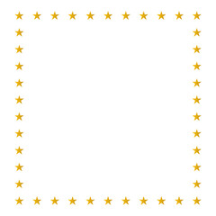 Obraz premium Frame of golden star. Gold square frame with stars isolated on white background. Vector design element.