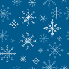 Winter pattern with snowflakes. It will decorate any packaging, business card, poster, leaflet or postcard.